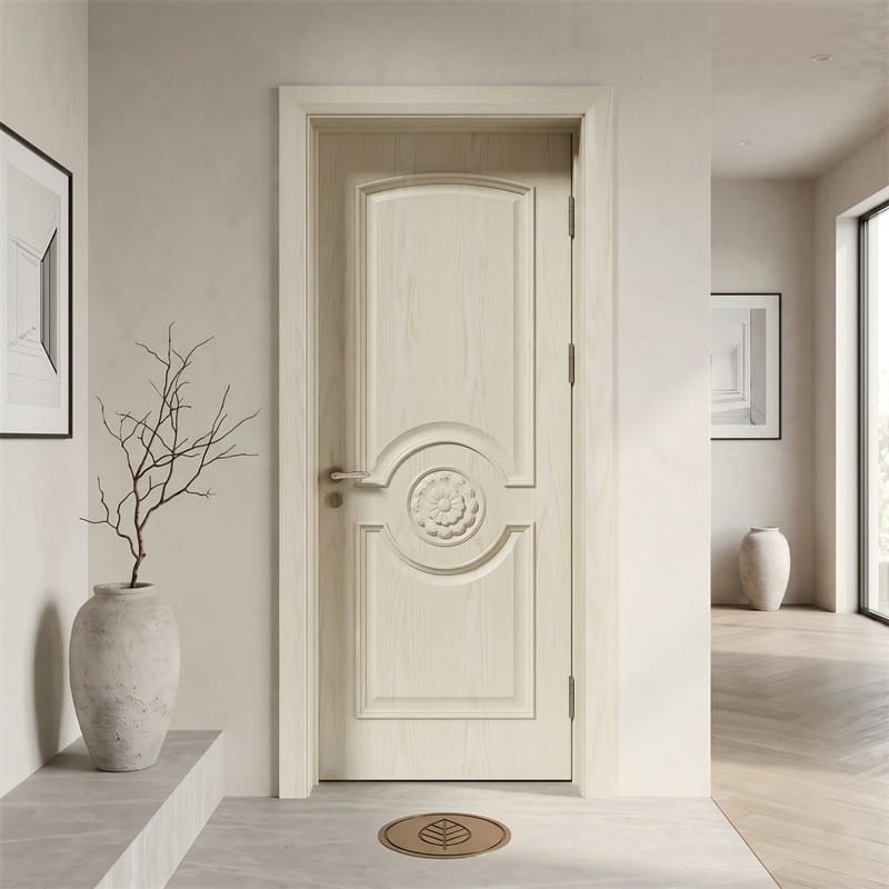Porta antiga em folheado de cinza marfim