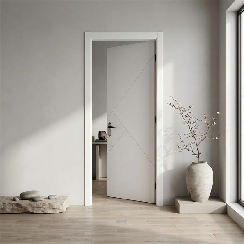 Porta folheada de bordo branco puro