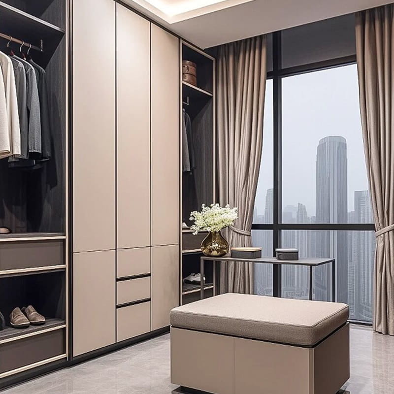Armário walk-in fantasma panorâmico Milan Aura