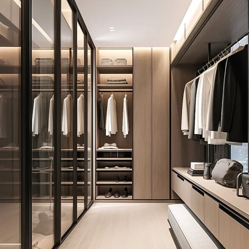Closet panorâmico sob medida Bvlgari Dark Obsidian