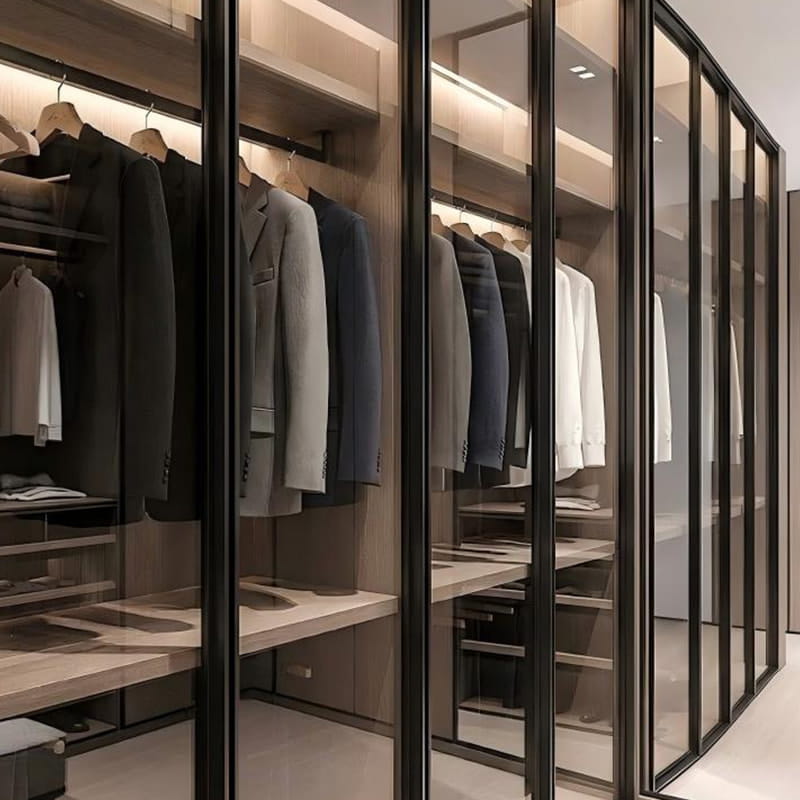 Closet panorâmico sob medida Bvlgari Dark Obsidian
